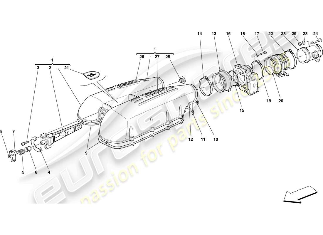 Ferrari F430 Coupe (USA) INTAKE MANIFOLD COVER Part Diagram