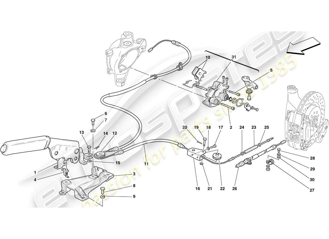 Ferrari F430 Coupe (USA) PARKING BRAKE CONTROL Part Diagram