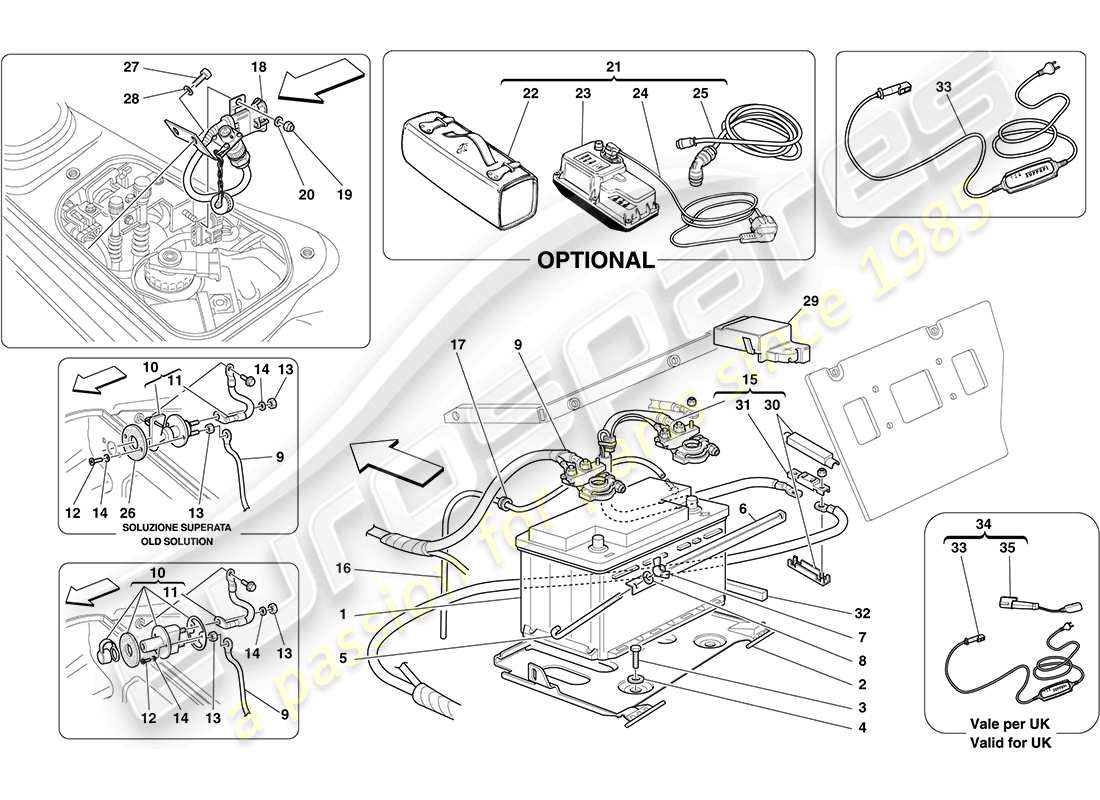 Ferrari F430 Coupe (USA) Battery Part Diagram