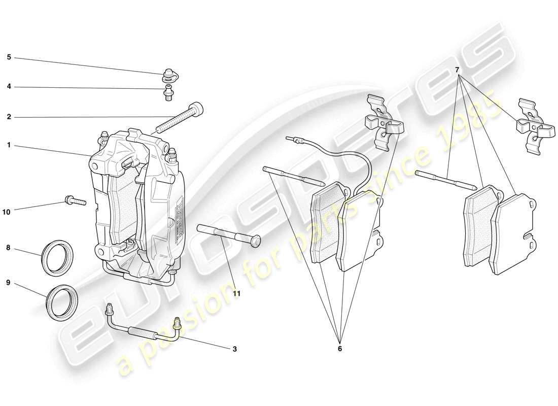 Ferrari F430 Spider (Europe) FRONT AND REAR BRAKE CALLIPERS Part Diagram