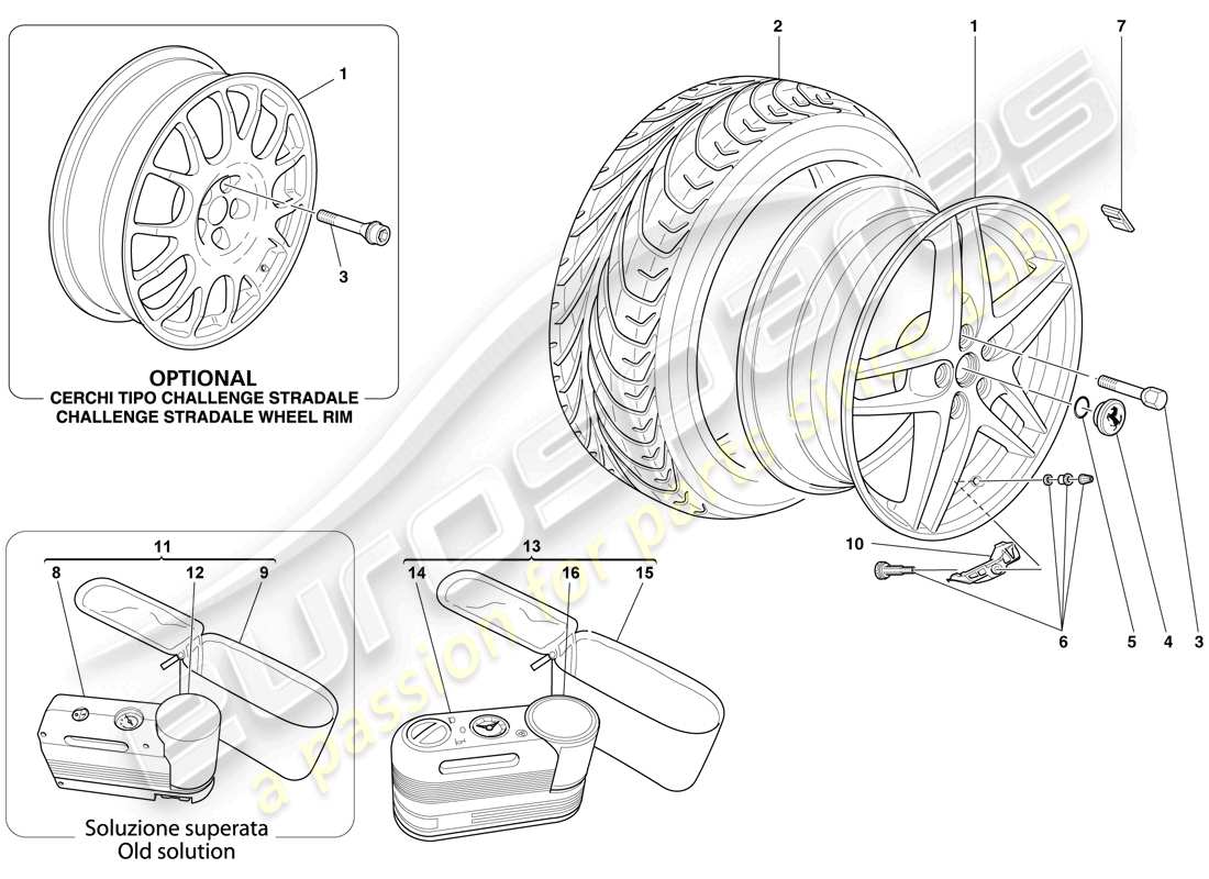 Ferrari F430 Spider (Europe) Wheels Part Diagram
