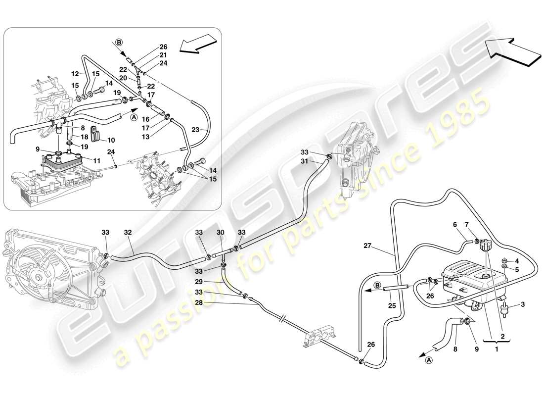 Ferrari F430 Spider (RHD) HEADER TANK Part Diagram