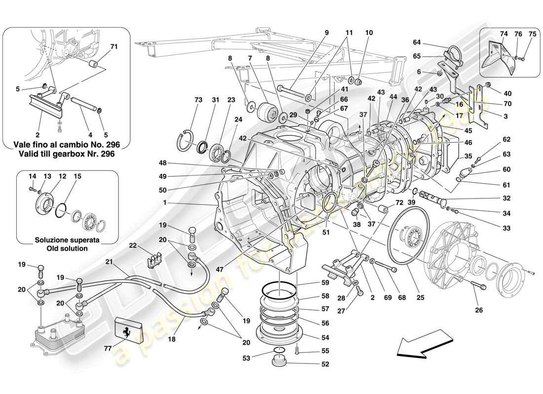 Ferrari F430 Spider (RHD) GEARBOX - COVERS Part Diagram