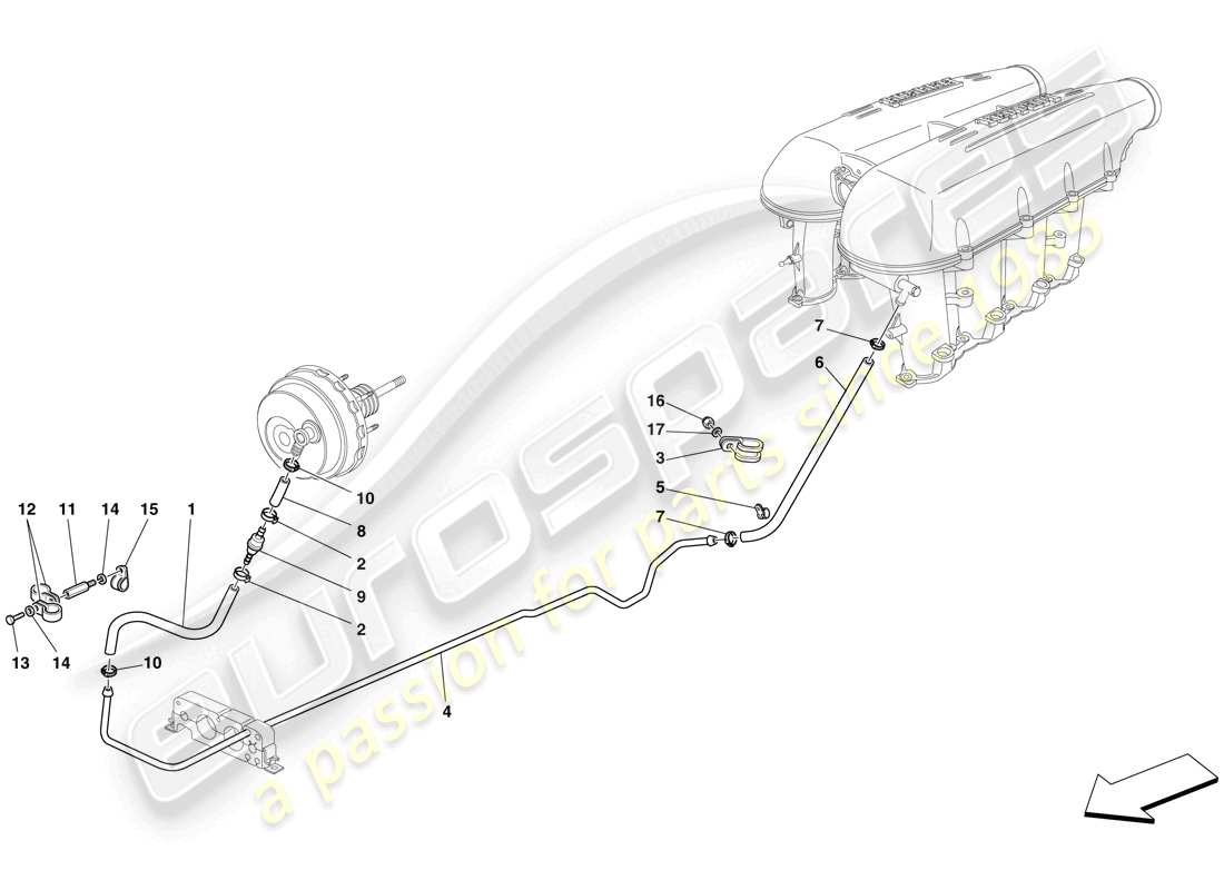Ferrari F430 Spider (RHD) Power Steering System Part Diagram