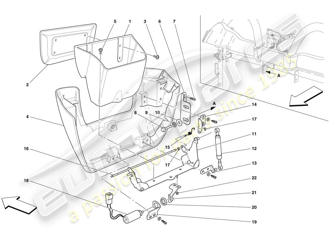 Ferrari F430 Spider (RHD) REAR ODDMENT STORAGE COMPARTMENT Part Diagram