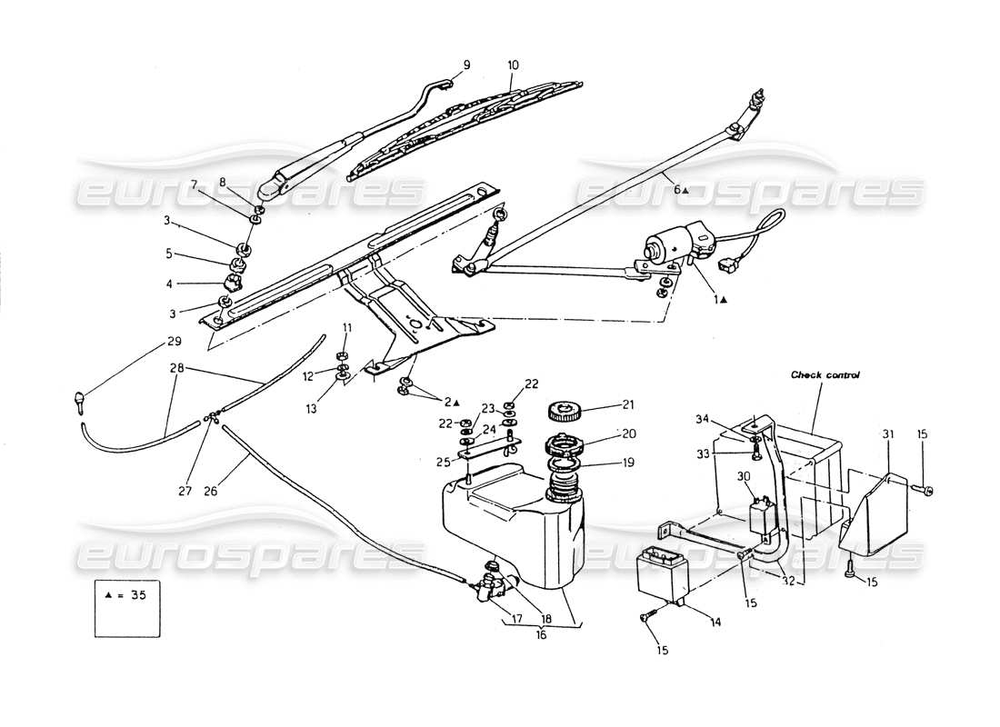 Maserati 418 / 4.24v / 430 Windshield Wiper, RH Steering Part Diagram