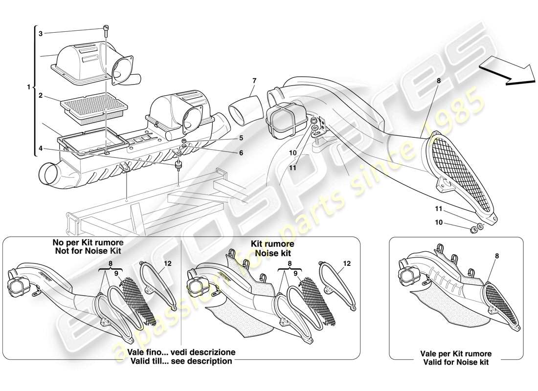 Ferrari F430 Spider (USA) AIR INTAKE Part Diagram