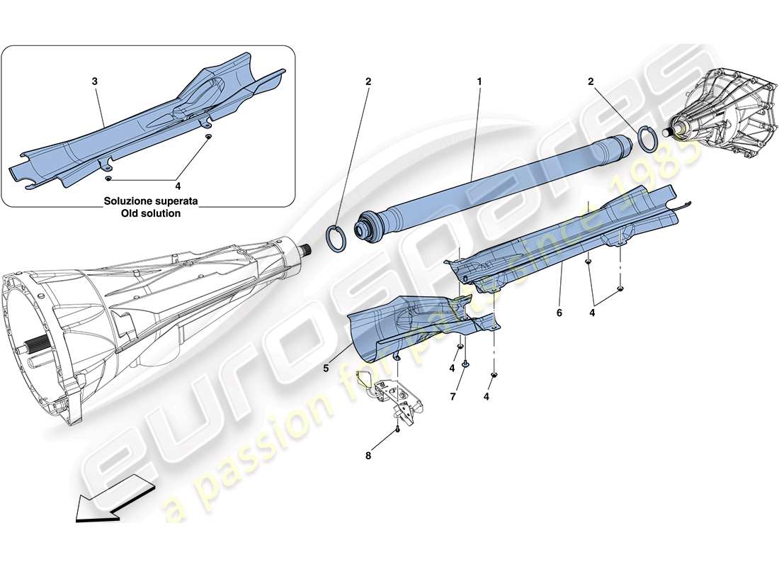 Ferrari FF (Europe) Transmission Pipe Part Diagram