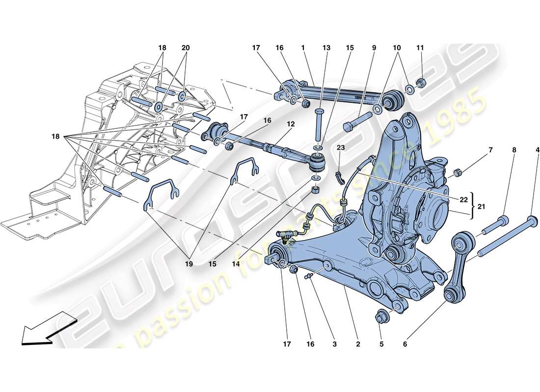 Ferrari FF (Europe) REAR SUSPENSION - ARMS Part Diagram