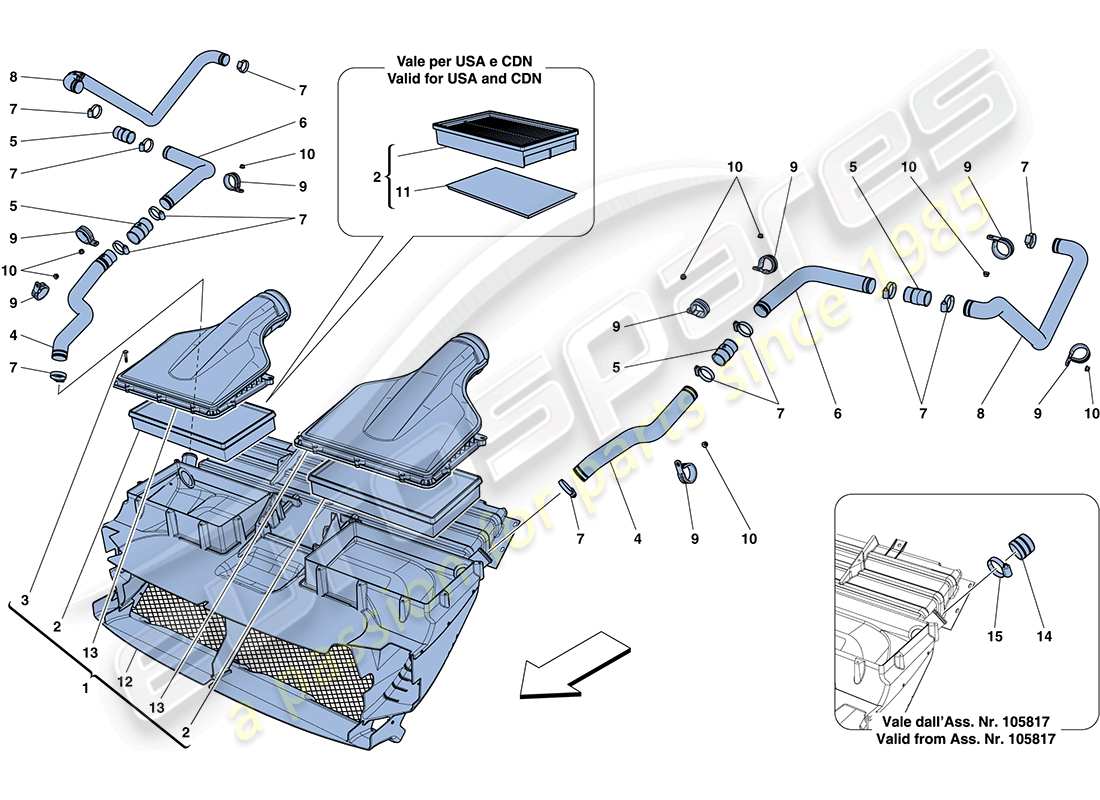 Ferrari FF (RHD) AIR INTAKE Part Diagram