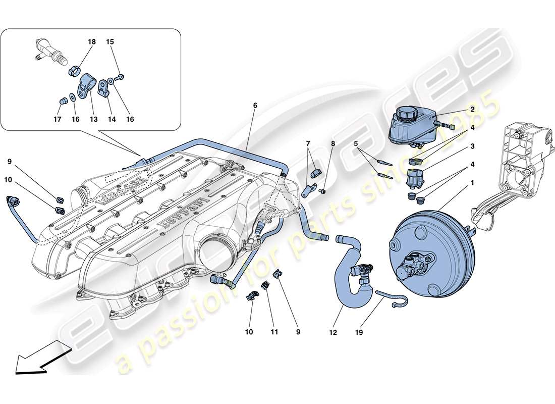 Ferrari FF (RHD) Power Steering System Part Diagram