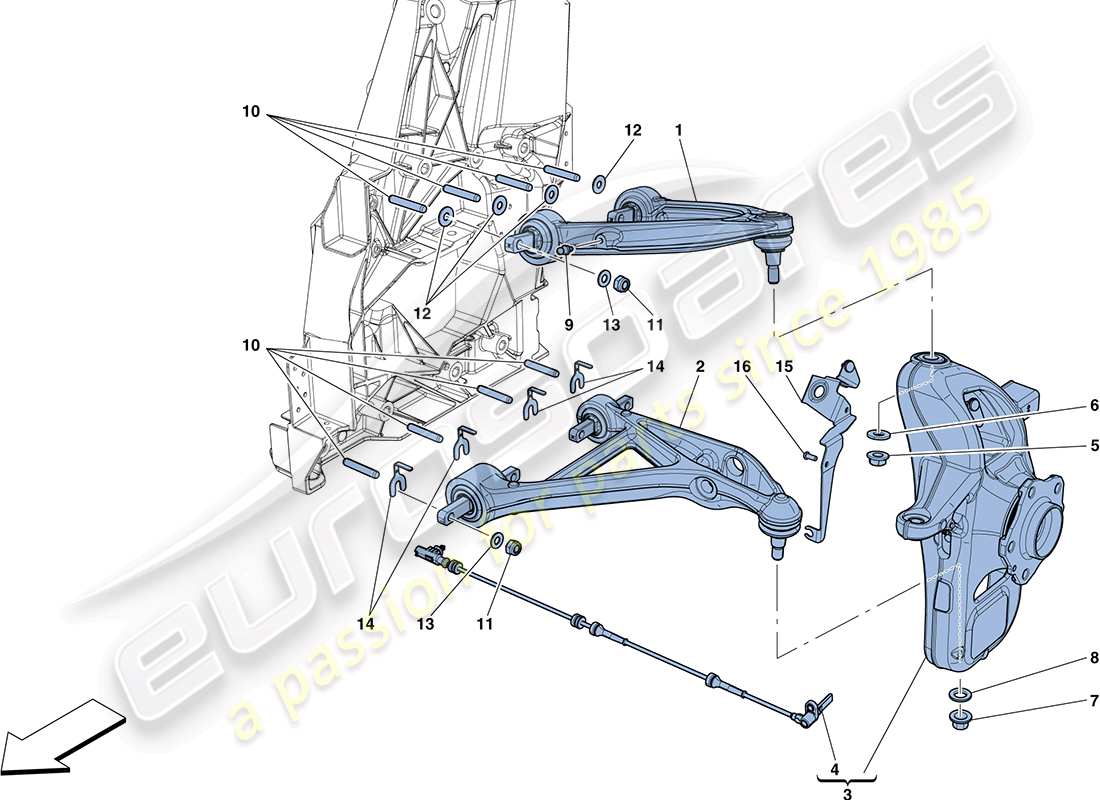 Ferrari FF (RHD) FRONT SUSPENSION - ARMS Part Diagram