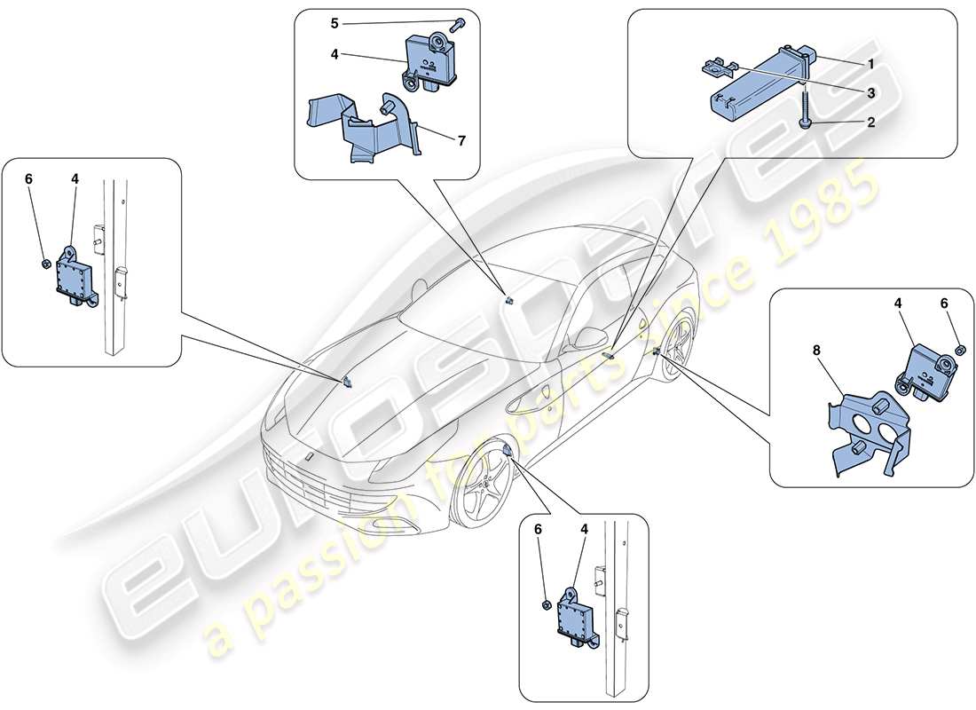 Ferrari FF (RHD) TYRE PRESSURE MONITORING SYSTEM Part Diagram