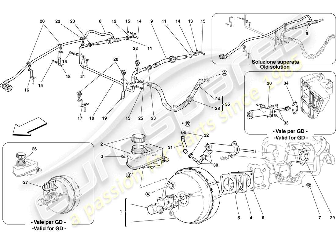 Ferrari California (RHD) Power Steering System Part Diagram