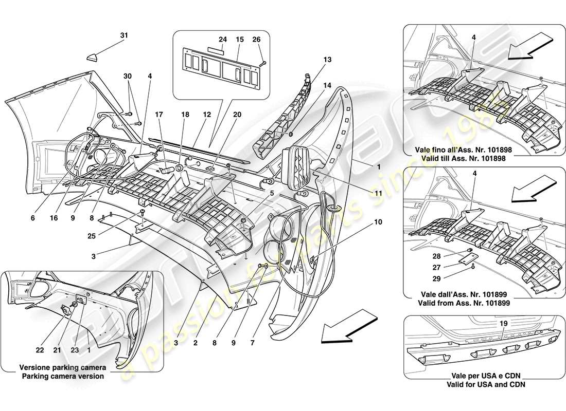 Ferrari California (RHD) REAR BUMPER Part Diagram