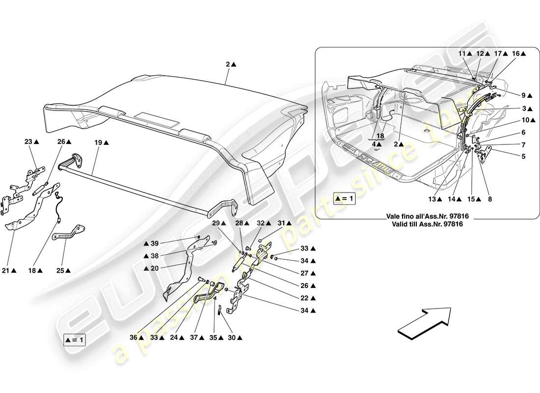 Ferrari California (RHD) LUGGAGE COMPARTMENT MATS Part Diagram