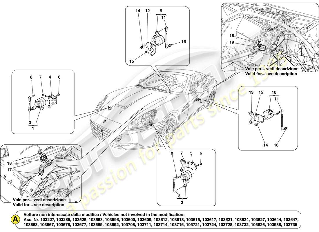 Ferrari California (RHD) ELECTRONIC MANAGEMENT (SUSPENSION) Part Diagram