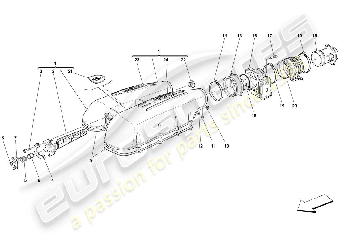 Ferrari F430 Scuderia Spider 16M (RHD) INTAKE MANIFOLD COVER Parts Diagram