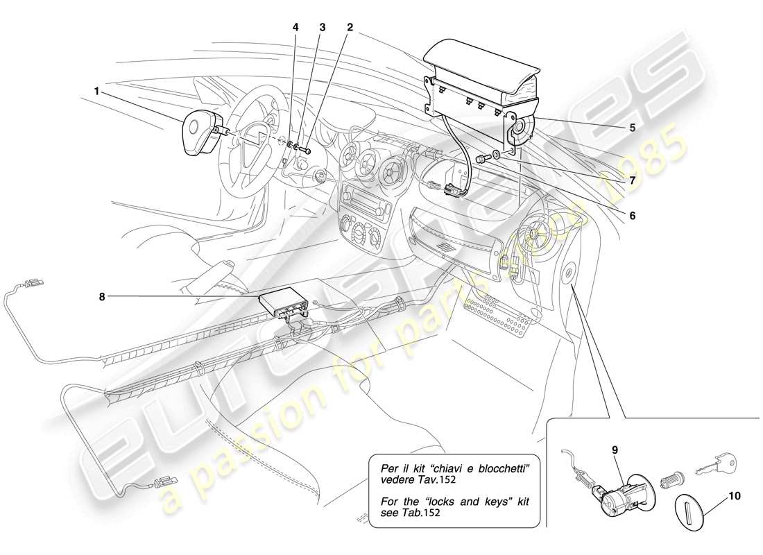 Ferrari F430 Scuderia Spider 16M (RHD) AIRBAGS Parts Diagram