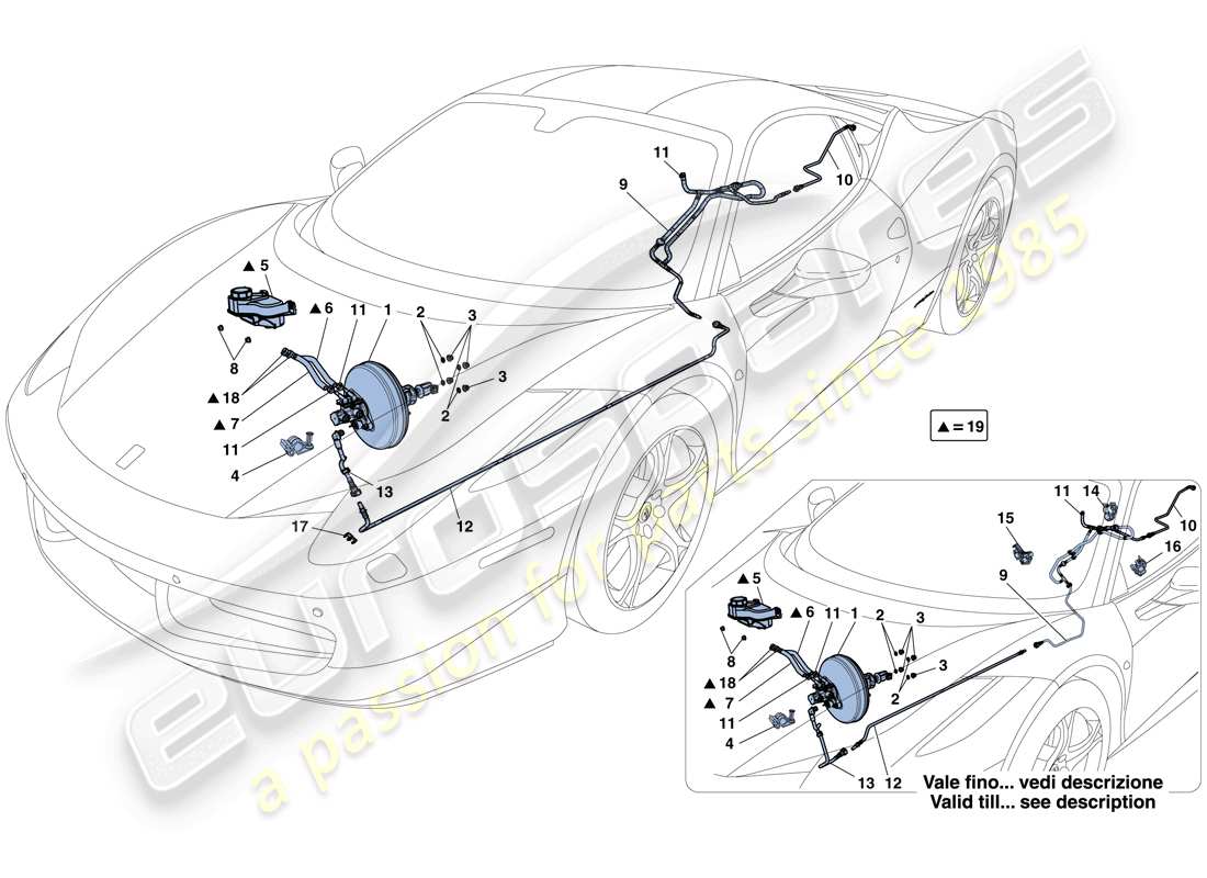 Ferrari 458 Italia (RHD) Power Steering System Part Diagram