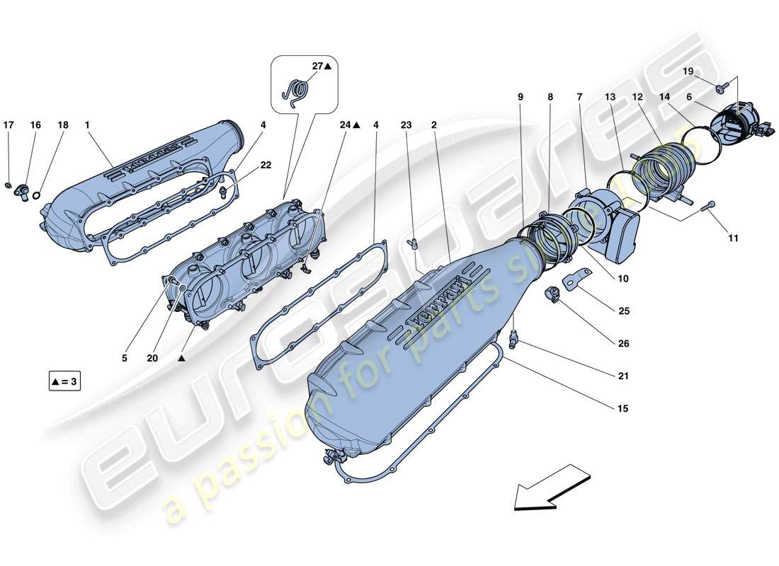 Ferrari 458 Spider (Europe) INTAKE MANIFOLD COVER Parts Diagram
