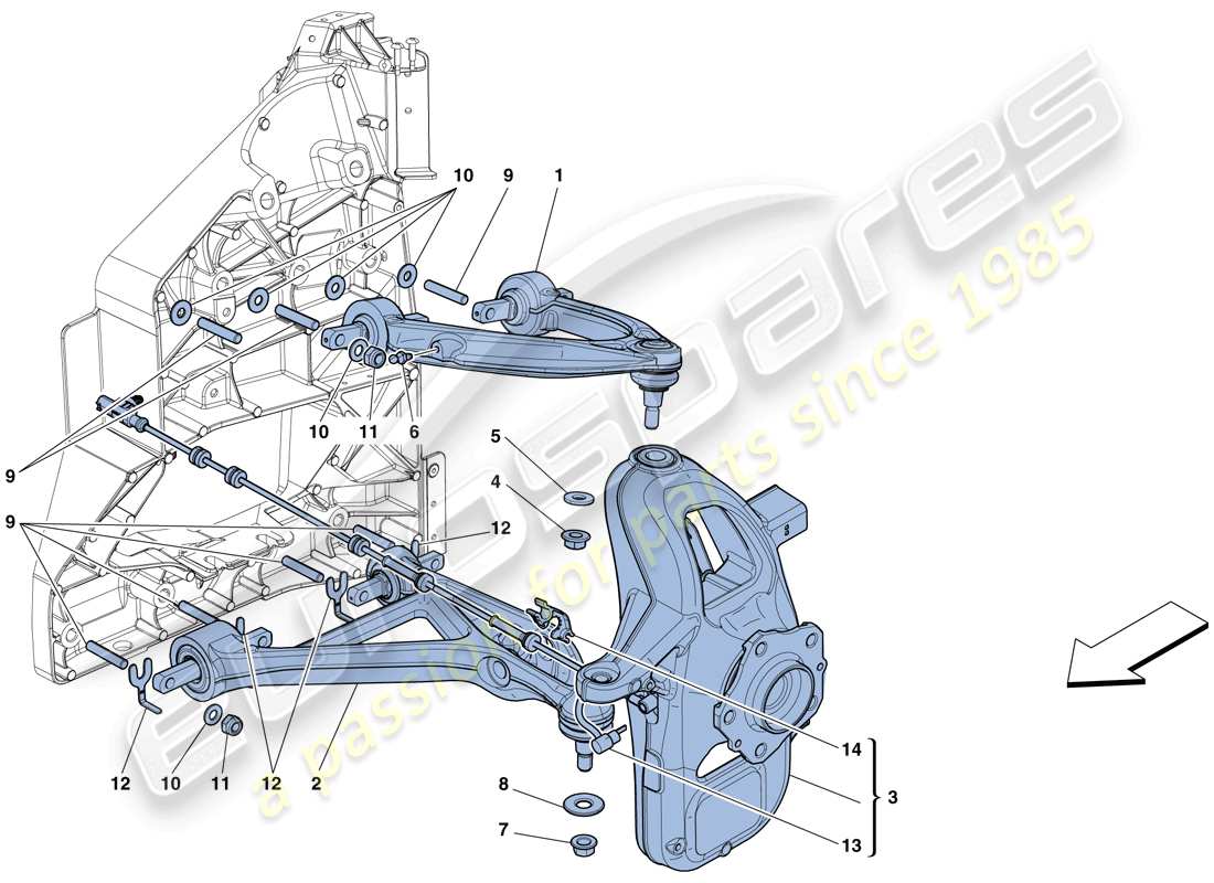 Ferrari 458 Spider (Europe) FRONT SUSPENSION - ARMS Parts Diagram