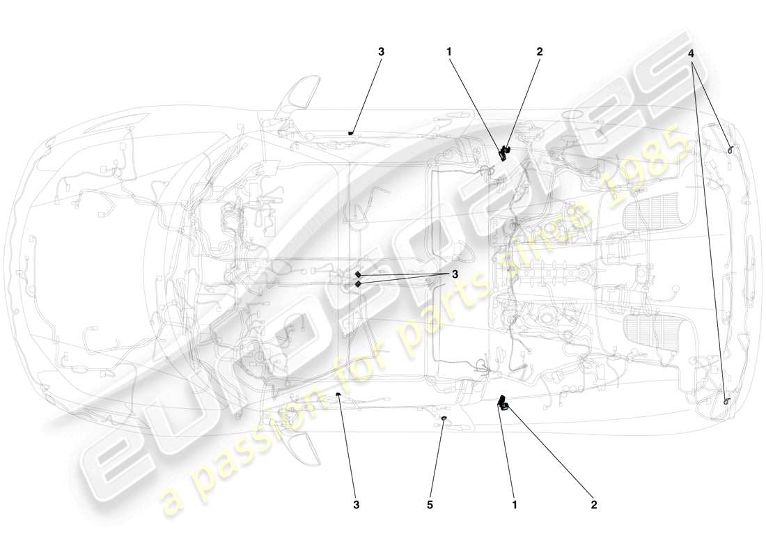 Ferrari 458 Spider (RHD) VARIOUS FASTENINGS FOR THE ELECTRICAL SYSTEM Part Diagram