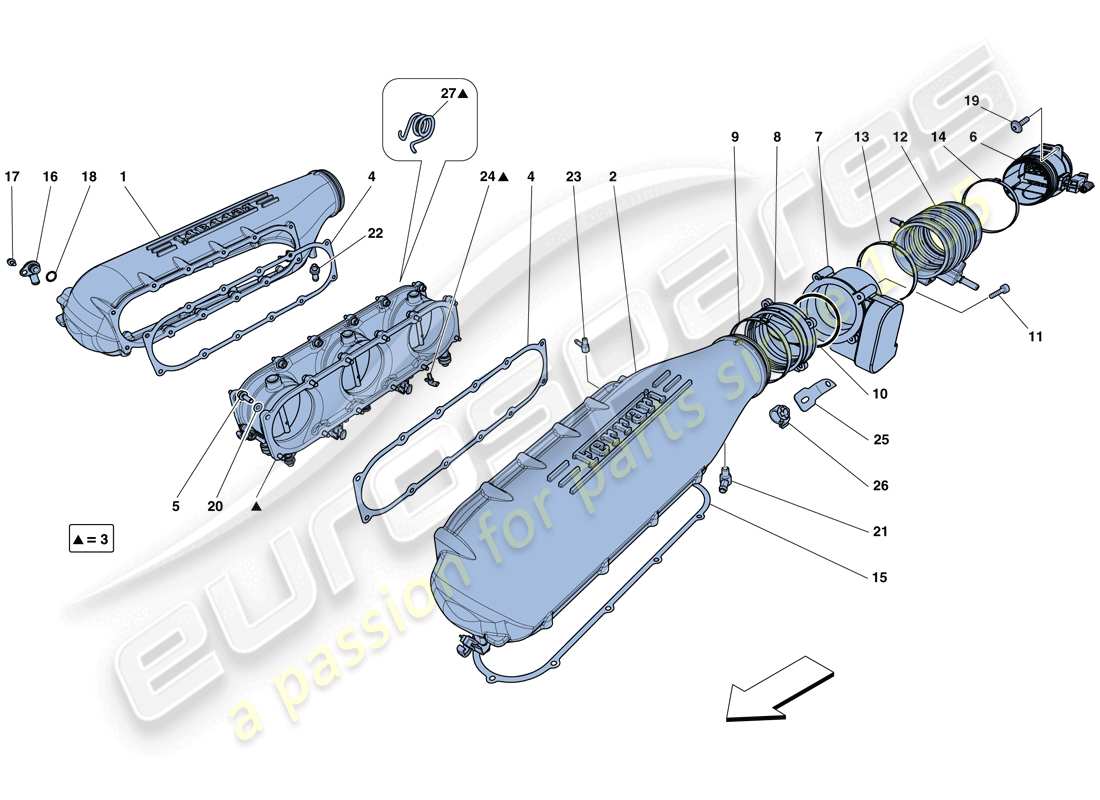 Ferrari 458 Spider (USA) INTAKE MANIFOLD COVER Part Diagram