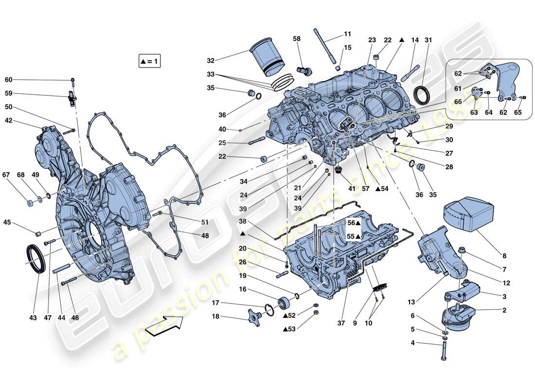 Ferrari California T (USA) crankcase Part Diagram