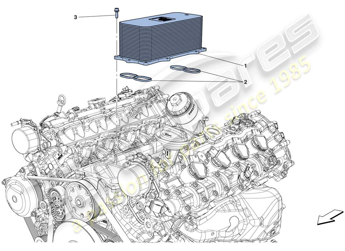 Ferrari California T (USA) ENGINE HEAT EXCHANGER Part Diagram