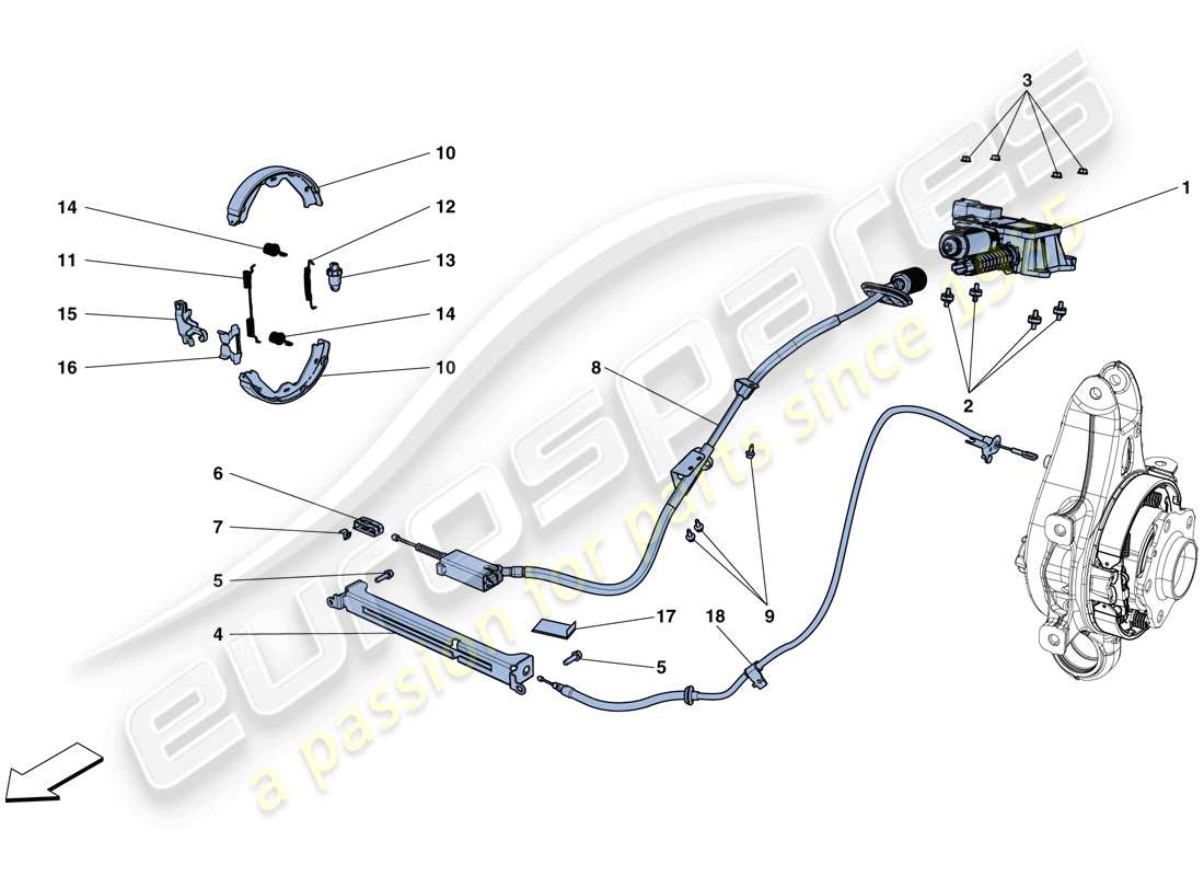 Ferrari California T (USA) PARKING BRAKE Part Diagram