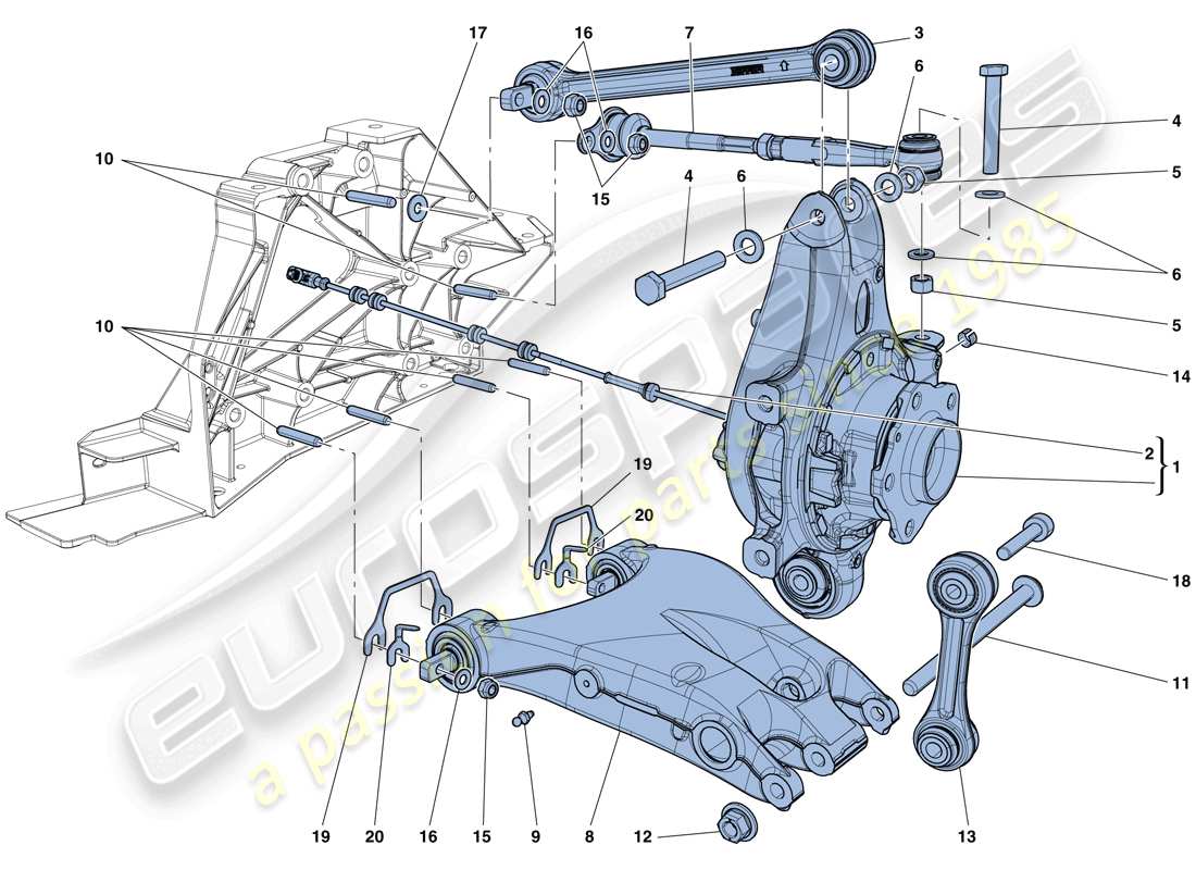 Ferrari California T (USA) REAR SUSPENSION - ARMS Part Diagram