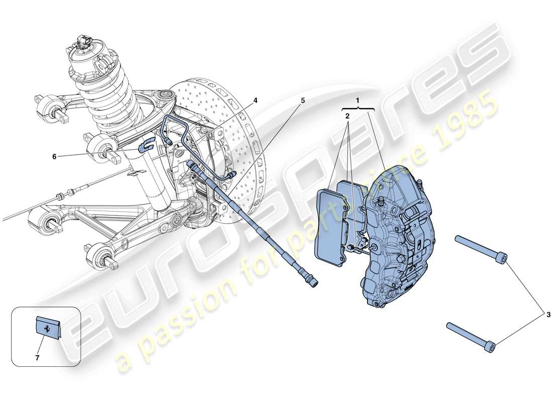 Ferrari California T (RHD) FRONT BRAKE CALLIPERS Parts Diagram