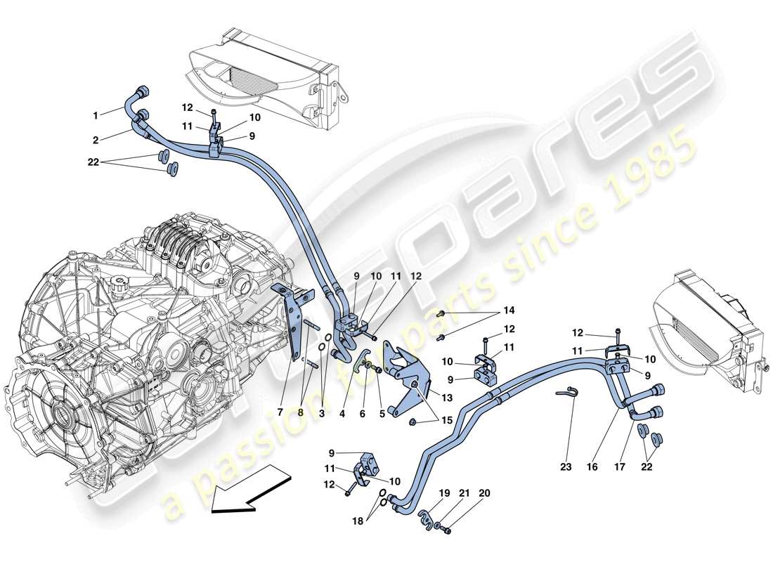 Ferrari 458 Speciale (Europe) GEARBOX OIL LUBRICATION AND COOLING SYSTEM Part Diagram