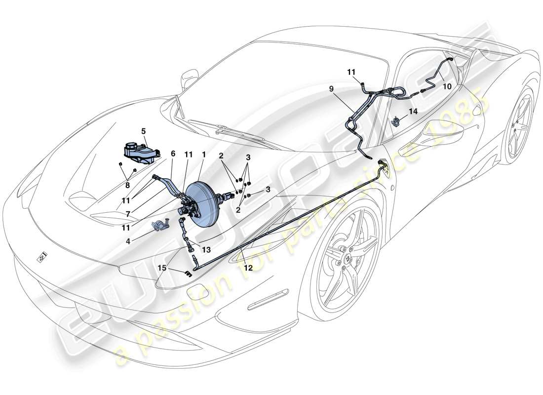 Ferrari 458 Speciale (Europe) SERVO BRAKE SYSTEM Part Diagram