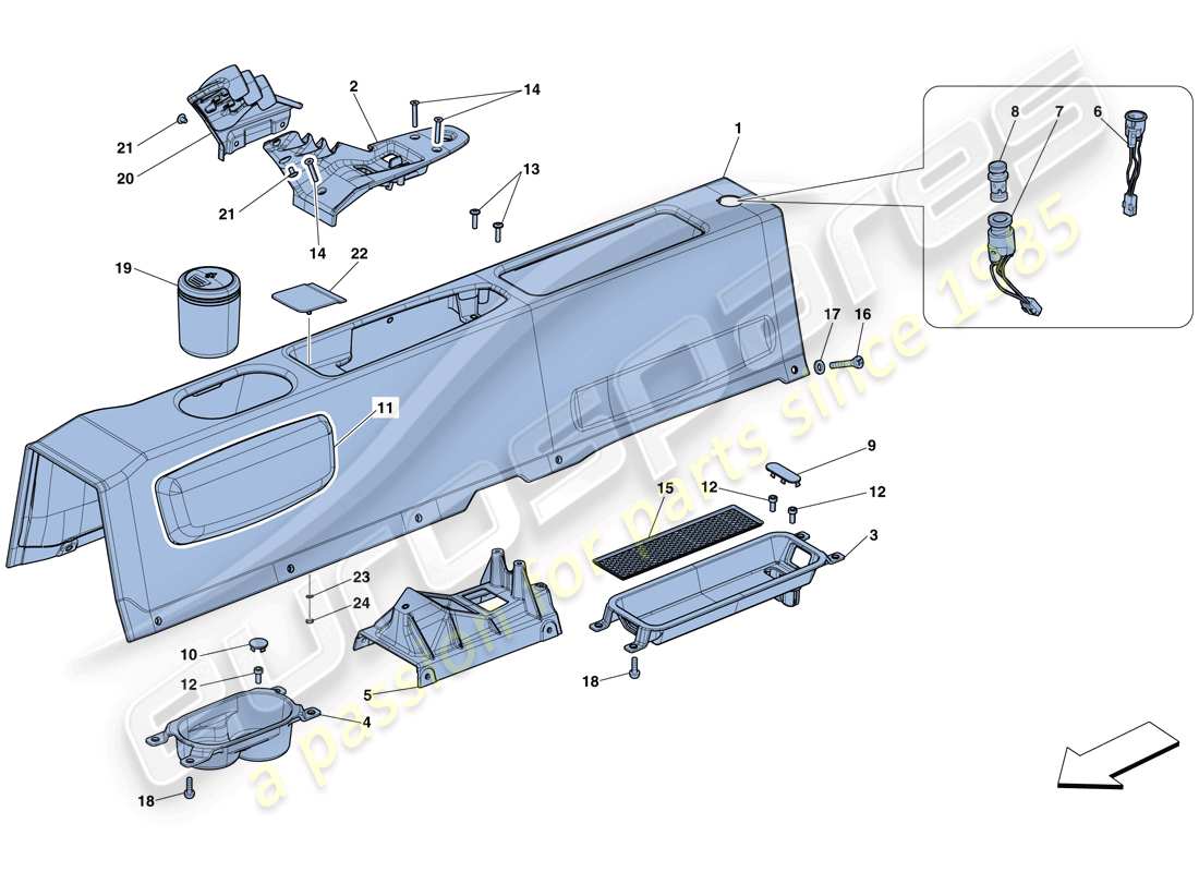 Ferrari 458 Speciale (Europe) TUNNEL - SUBSTRUCTURE AND ACCESSORIES Part Diagram