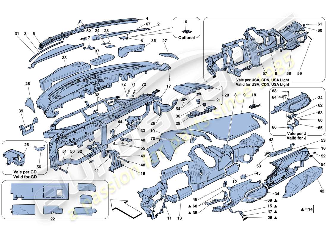 Ferrari 458 Speciale (Europe) DASHBOARD Part Diagram
