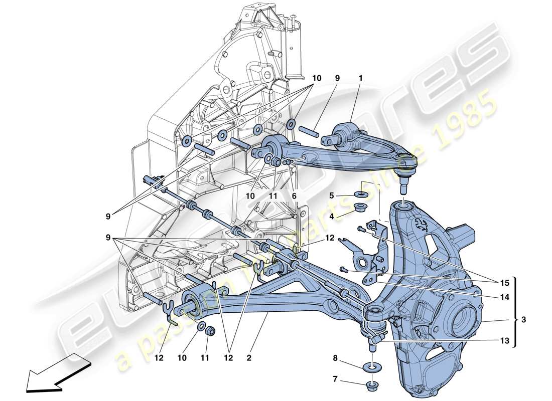 Ferrari 458 Speciale (RHD) FRONT SUSPENSION - ARMS Part Diagram