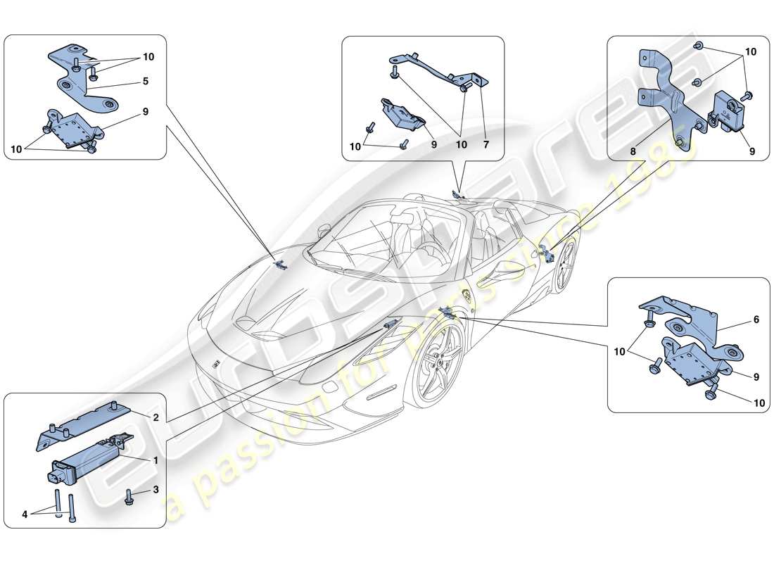 Ferrari 458 Speciale Aperta (Europe) TYRE PRESSURE MONITORING SYSTEM Part Diagram