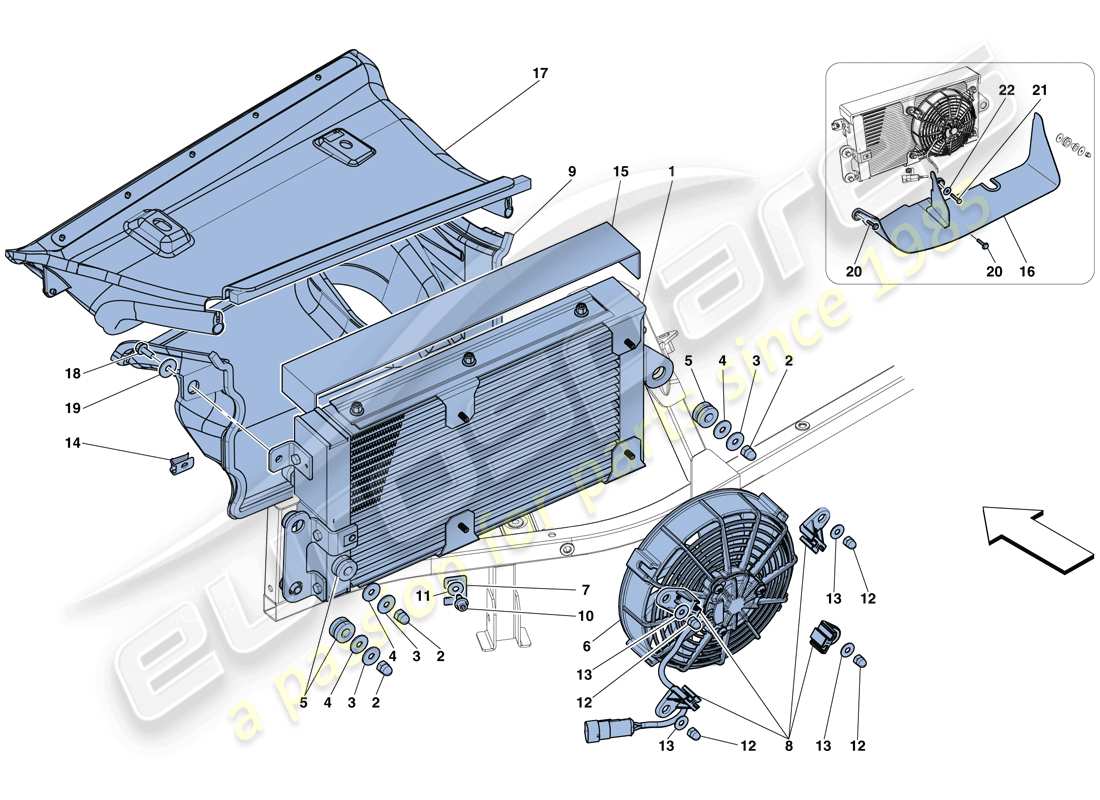 Ferrari 458 Speciale Aperta (USA) GEARBOX OIL COOLING RADIATORS Part Diagram