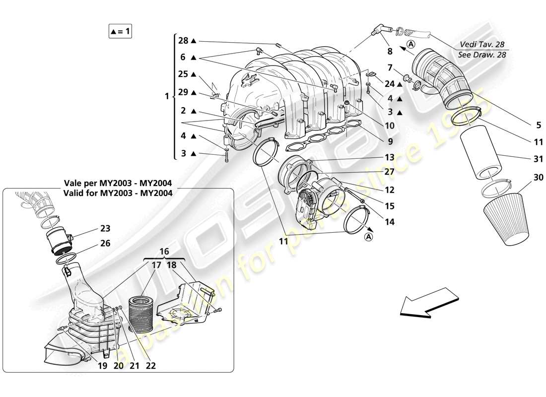 Maserati Trofeo Air Intake Manifold Part Diagram