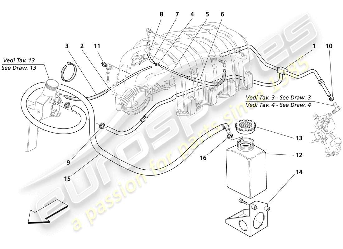 Maserati Trofeo Blow-by system Part Diagram