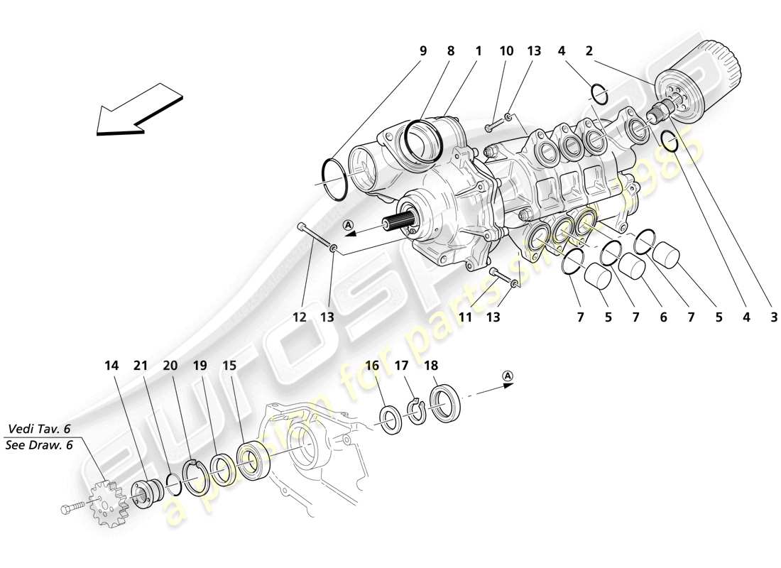 Maserati Trofeo WATER/OIL PUMP Part Diagram