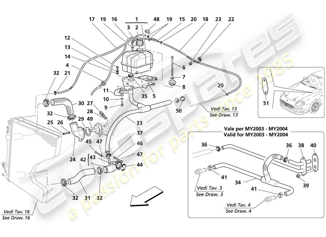 Maserati Trofeo NOURICE - COOLING SYSTEM Part Diagram