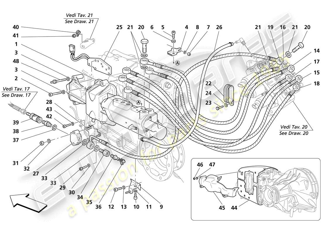 Maserati Trofeo Clutch hydraulic controls Part Diagram