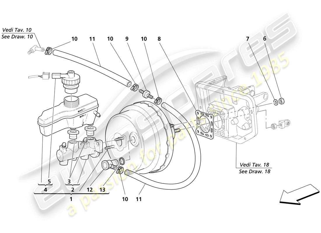 Maserati Trofeo BRAKES HYDRUALIC CONTROLS Part Diagram