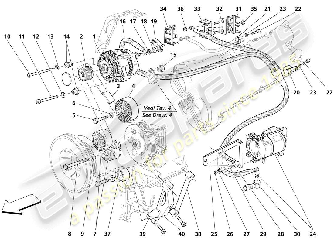 Maserati Trofeo CURRENT GENERATOR- STARTING MOTOR Part Diagram