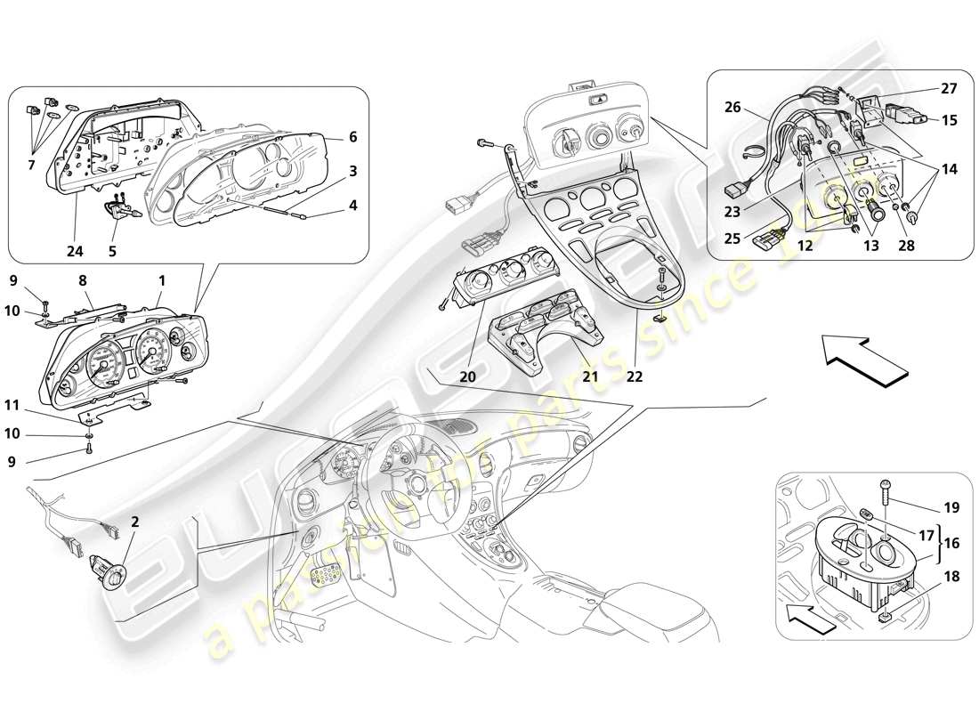 Maserati Trofeo Instruments Part Diagram