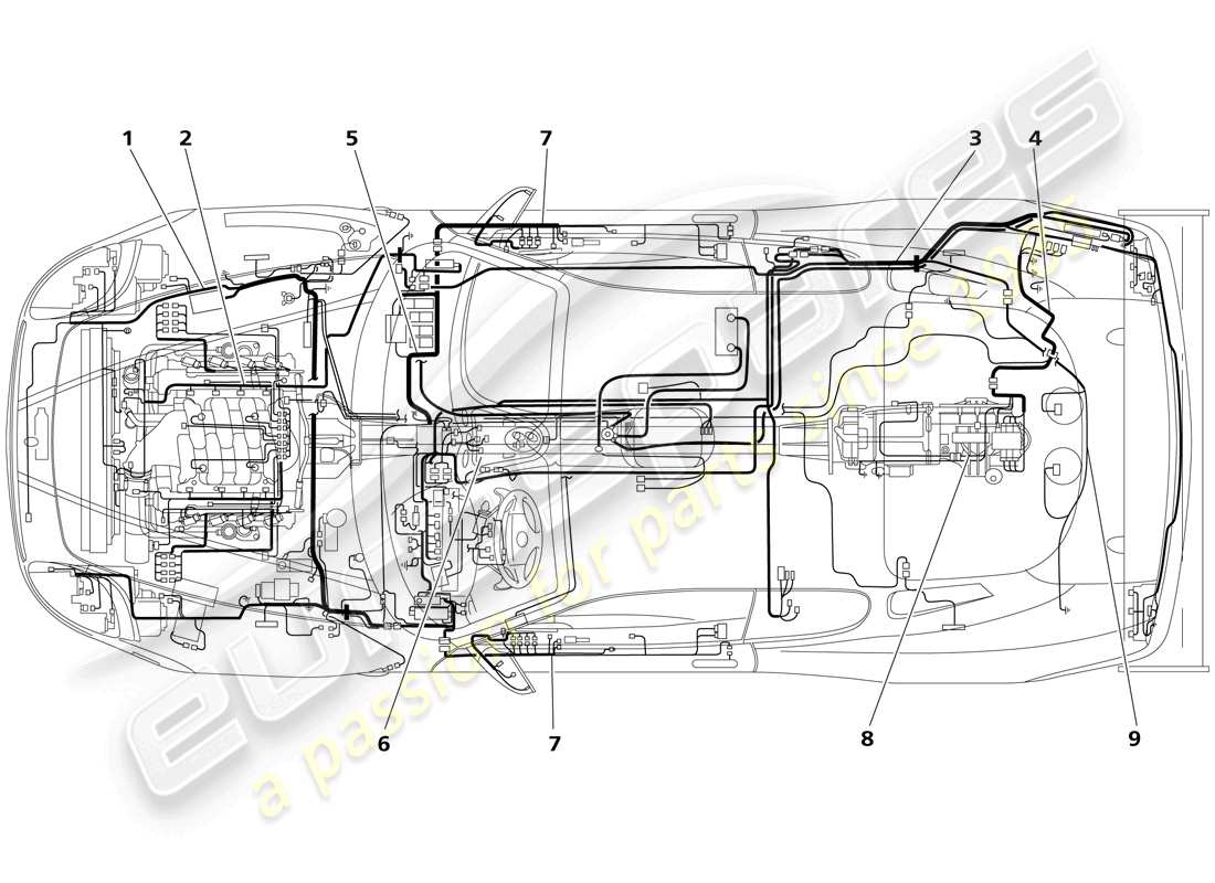 Maserati Trofeo electrical system Part Diagram