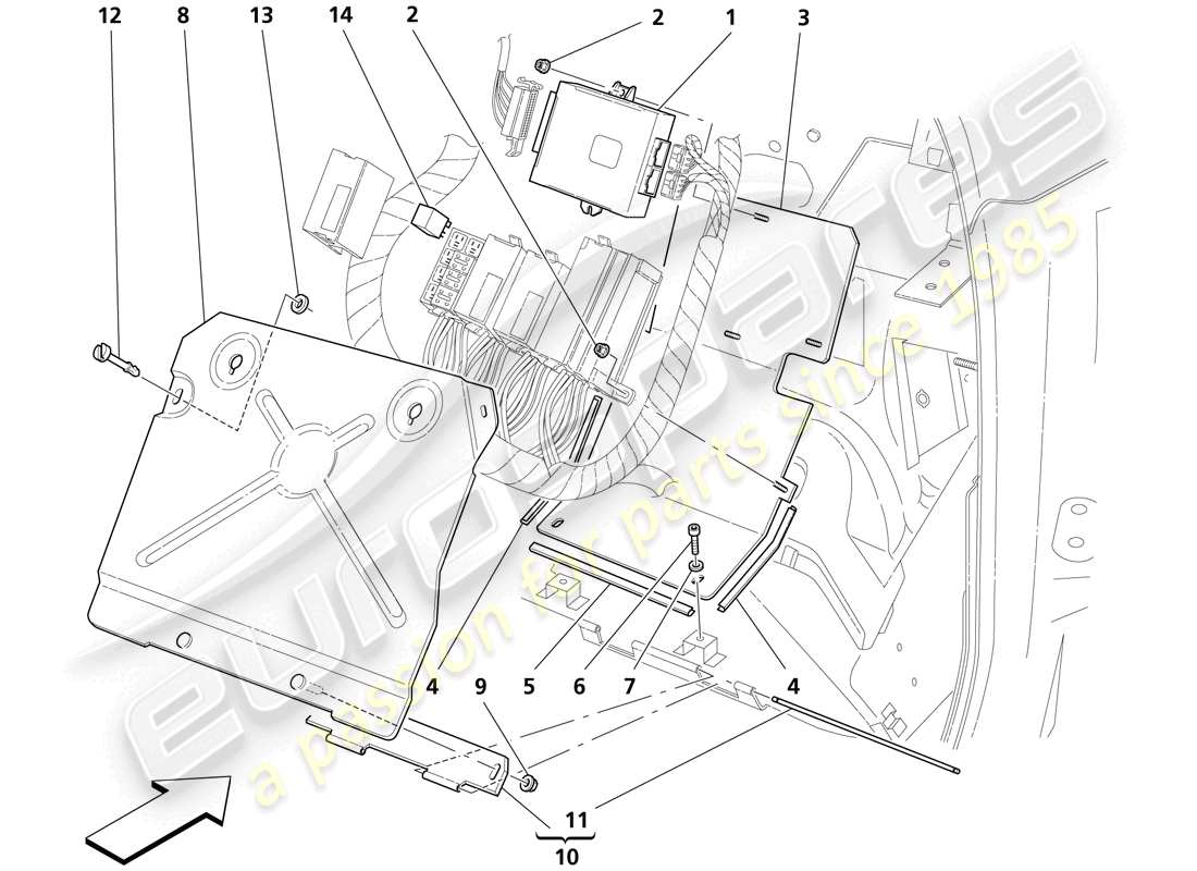 Maserati Trofeo Passengers Side Control Units Part Diagram